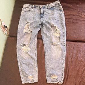 Wild Fable Distressed Light Blue Ankle Jeans